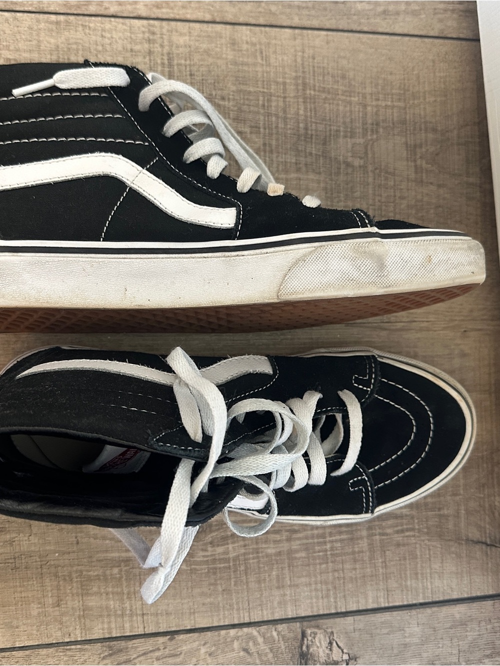 Vans Black and White Sk8-Hi Classic High-Top Sneakers
